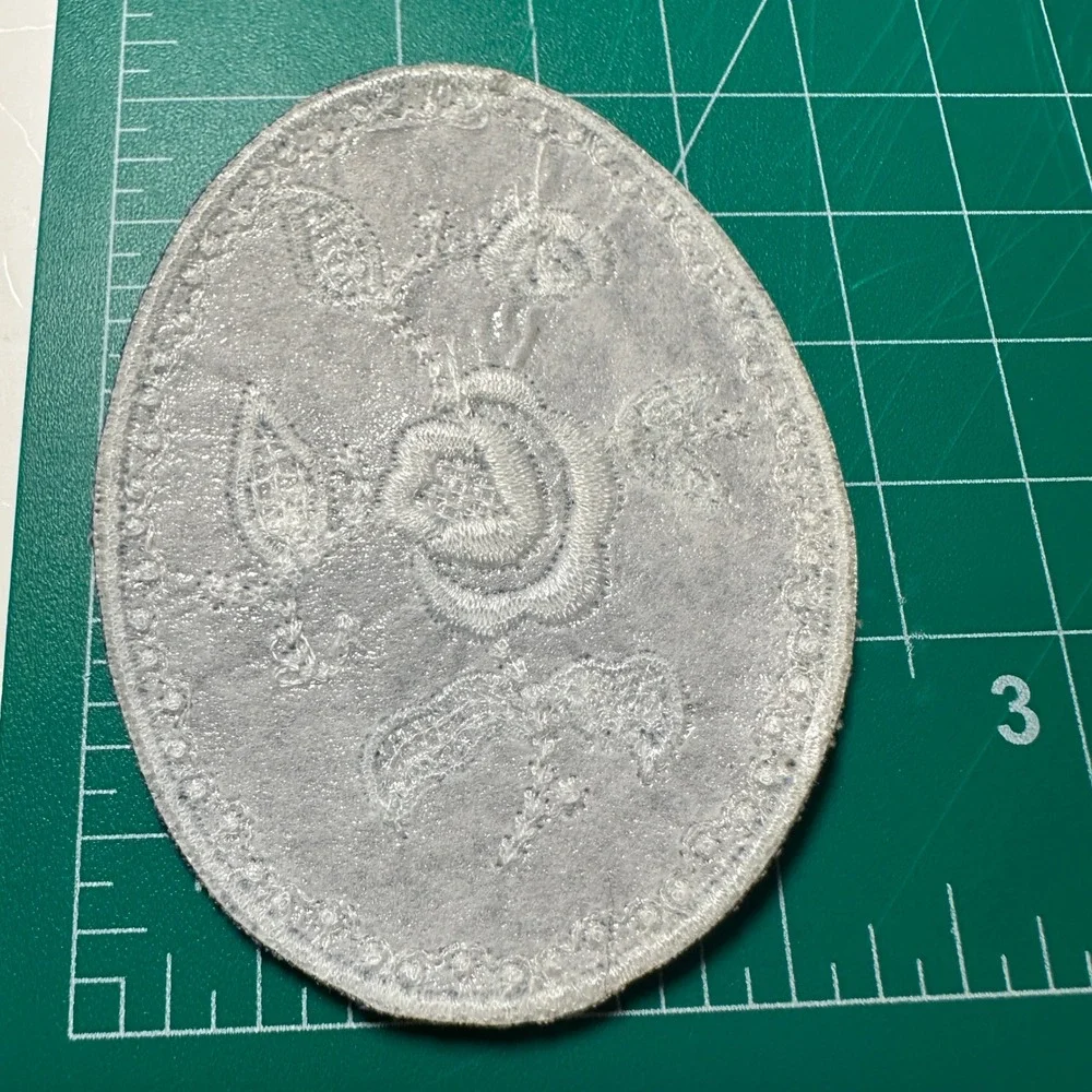 Oval Embroidered Rose Iron On‎ Patch Western Boho Cottagecore Denim Appliqué DIY